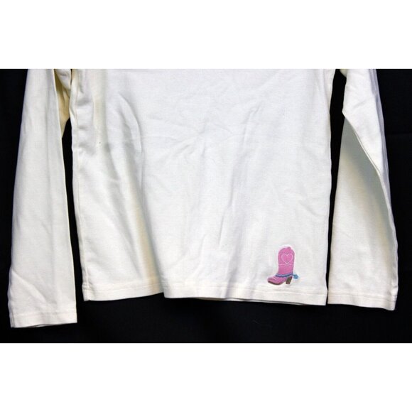 2006 Gymboree Park City Luxe White Ruffle Neck Cowgirl Boot Shirt sz 12 NWT Cute - Picture 3 of 5